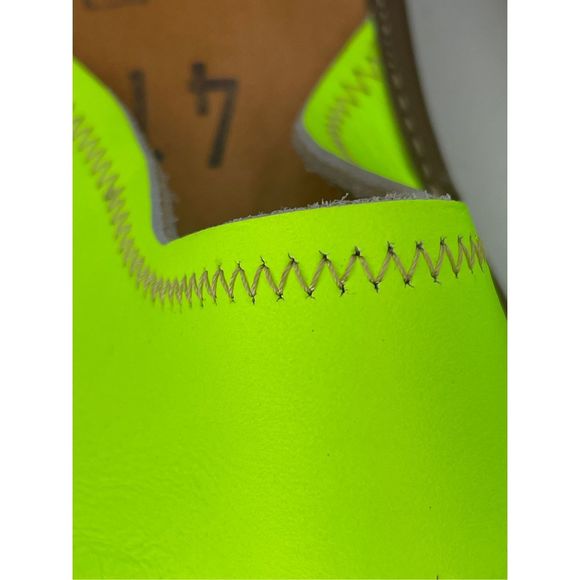 Rosa Mosa Diamond‎ Slide Sandal Mule Women 11 US 41 EU Lime Green Neon Leather - Picture 10 of 13